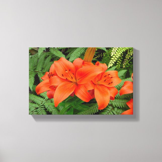 Toile Fleur Lily - orange iridescente (Matt 28-30) (Recto)