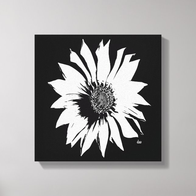 Toile Fleur Noir/Blanc (Recto)