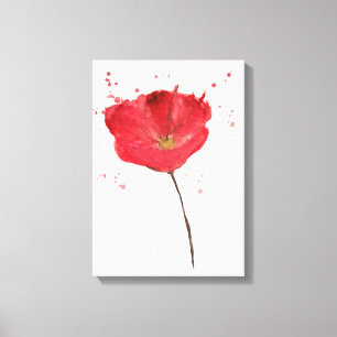 Toile Fleur peinte de pavot d'aquarelle