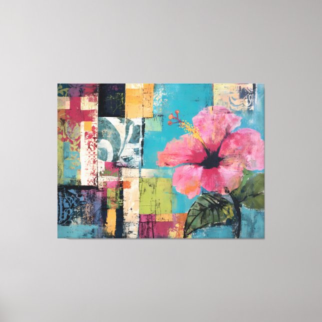 Toile Fleur rose Abstraite (Recto)