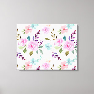 Toile Fleur rose aquarelle sans couture