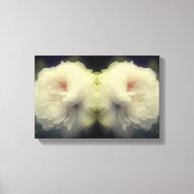 Toile Fleur Rose Blanche En Fleur Abstraite (Recto)