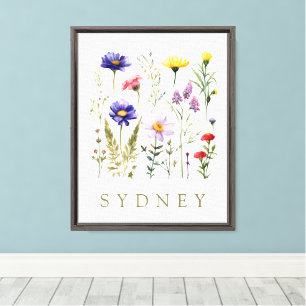 Toile Fleur sauvage Boho moderne