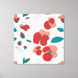 Toile Fleur sauvage Wonderland motif de fleurs stylisé