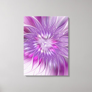 Toile Fleur violette rose Passion Abstrait Art fractal