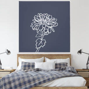 Toile Fleurie Bloom Lignes Minimalistes Fond Personnalis