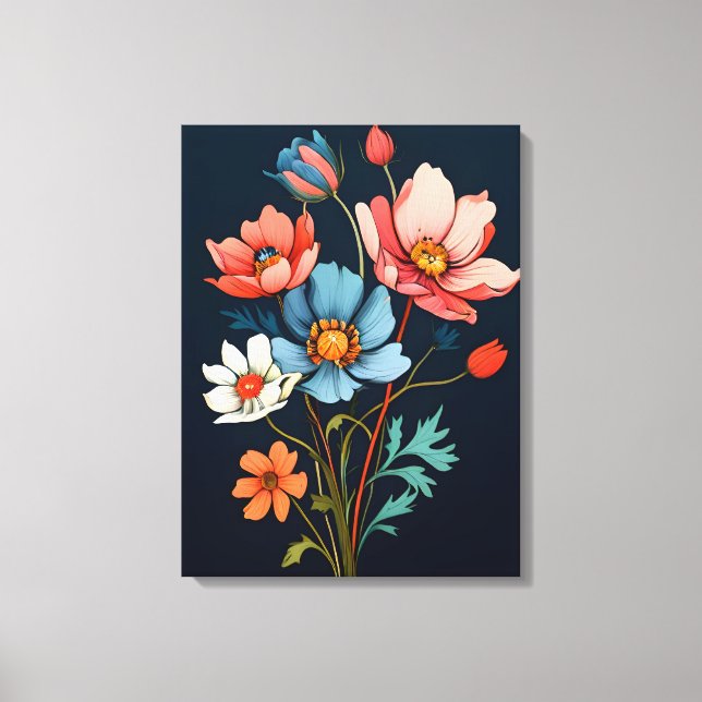 Toile Fleurs Abstraites (Recto)