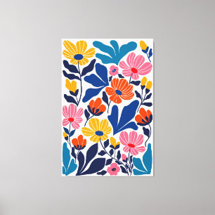 Toile Fleurs Abstraites Contemporaines Inspirées de Mati