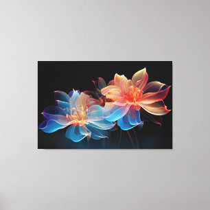 Toile Fleurs Abstraites sur un arrière - plan noir