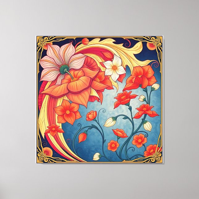 Toile Fleurs Art nouveau (Recto)