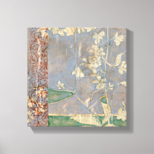 Toile Fleurs blanches sur l'arrière - plan de papier