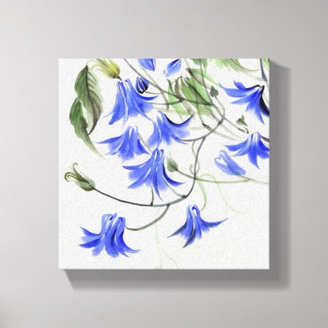 Toile Fleurs bleues (Recto)