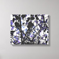 Fleurs bleues sur l'arbre d'hiver concept art numé