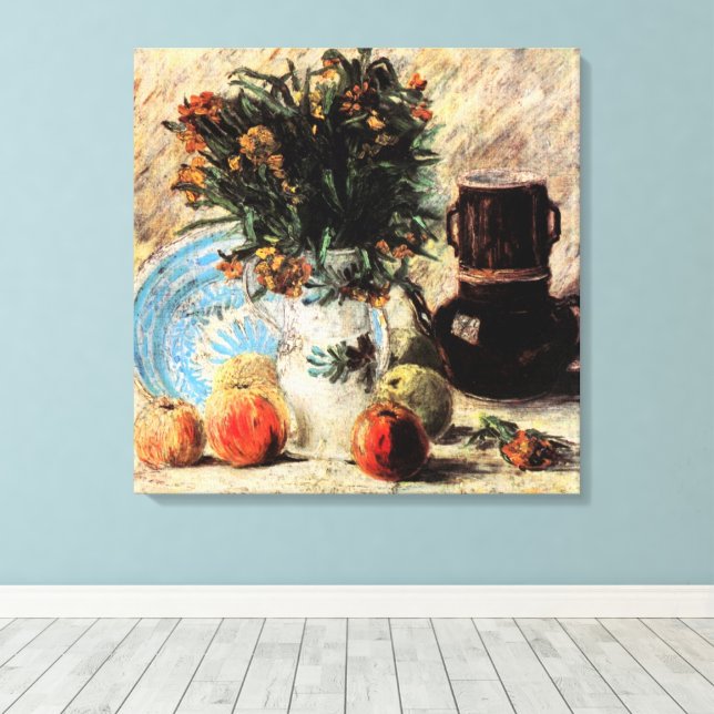 Toile Fleurs, Café et Fruit de Vincent van Gogh (Insitu (Plancher de Bois))