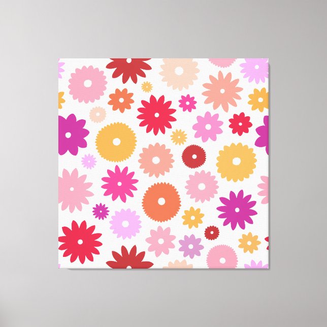 Toile Fleurs Colorées Grand Motif (Recto)