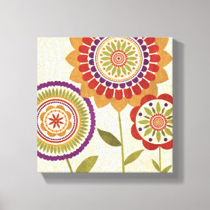 Toile Fleurs contemporaines d'automne