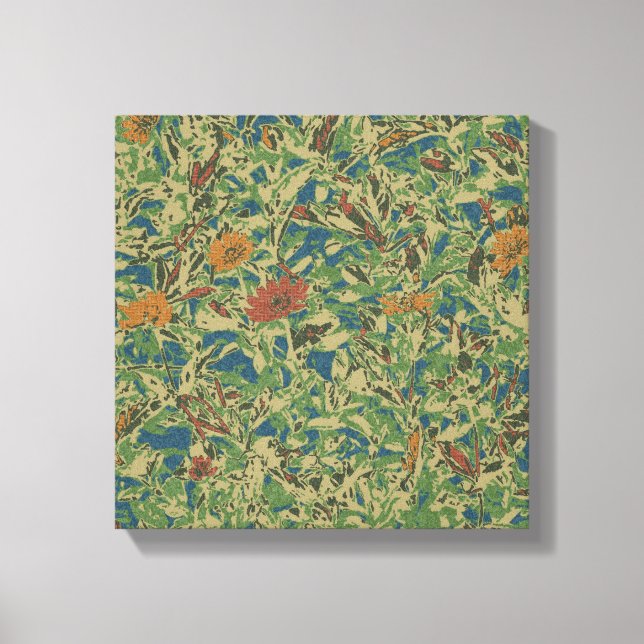 Toile Fleurs contre motif de camouflage de feuilles (Recto)