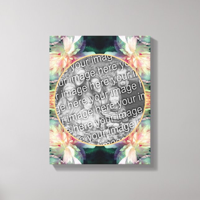 Toile Fleurs d'aéonie rose Cadre Créez votre propre phot (Recto)