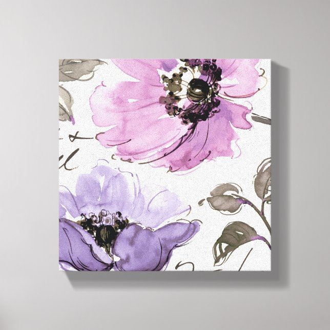 Toile Fleurs dans les nuances de violet (Recto)