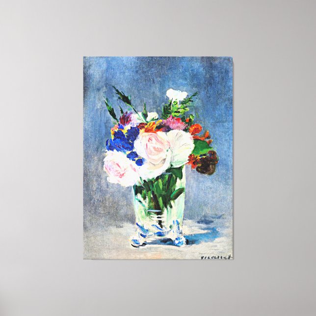 Toile Fleurs dans un vase de cristal d'Edouard Manet, (Recto)