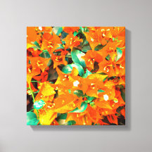 Fleurs de bougainvillée orange vibrant