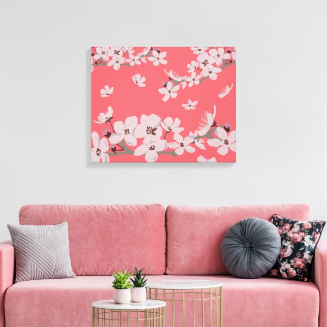 Toile Fleurs de cerisier flottantes (Insitu(Salon))