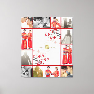 Toile Fleurs de cerisier & Mariage chinois Golden Double