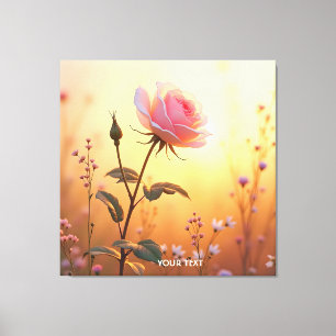 Toile Fleurs de champ de Rose mignon Imaginaire