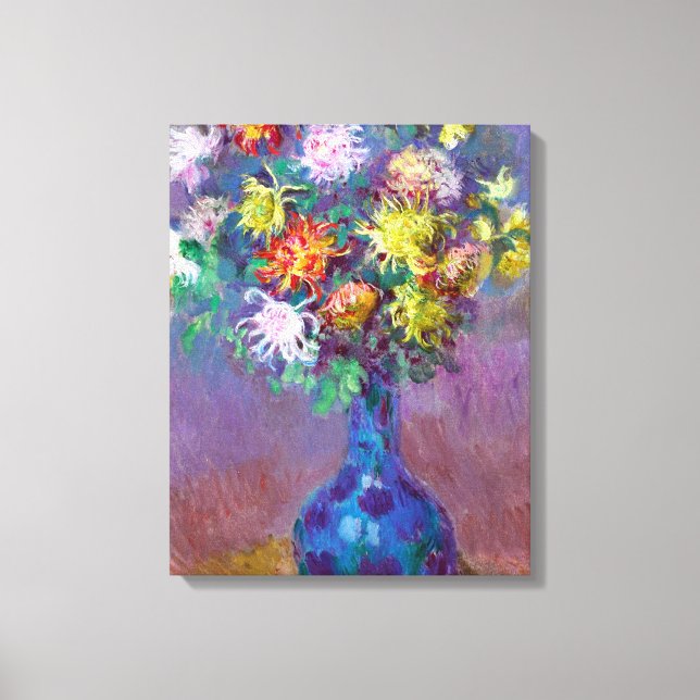 Toile Fleurs de chrysanthème dans un Vase Monet Art (Recto)