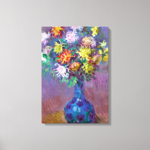 Toile Fleurs de chrysanthème dans un Vase Monet Art
