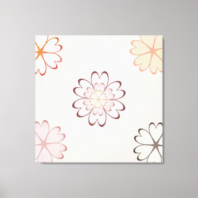 Toile Fleurs de cœur sur beige clair (Recto)