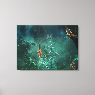 Toile Fleurs de fées au clair de lune de jade