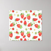 Fleurs de fraises : Aquarelle Art sans fil