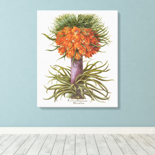 Toile Fleurs de Fritillaires Orange Vintage Basilius Bes