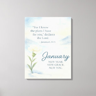 Toile Fleurs de janvier Anniversaire Inspiration Hiver