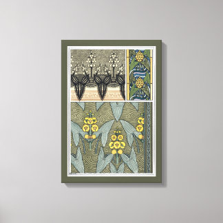 Toile Fleurs de jardin Art nouveau vintage en forme de p