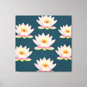 Toile Fleurs de Lotus Rose Élégantes