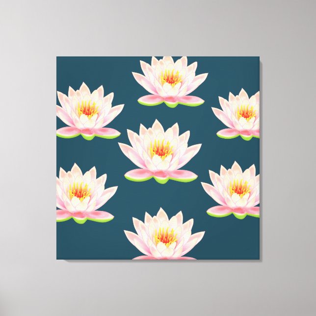Toile Fleurs de lotus roses élégantes (Recto)