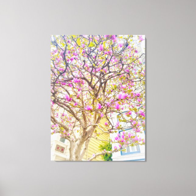 Toile Fleurs de magnolia rose  (Recto)