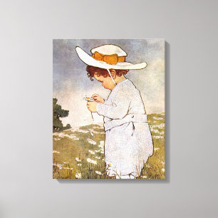 Toile Fleurs de marguerites de cueillette d'enfants anti