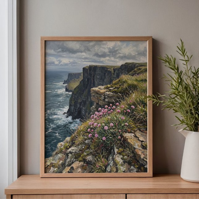 Toile Fleurs de mer et chèvrefeuille des falaises de Moh (Créateur téléchargé)