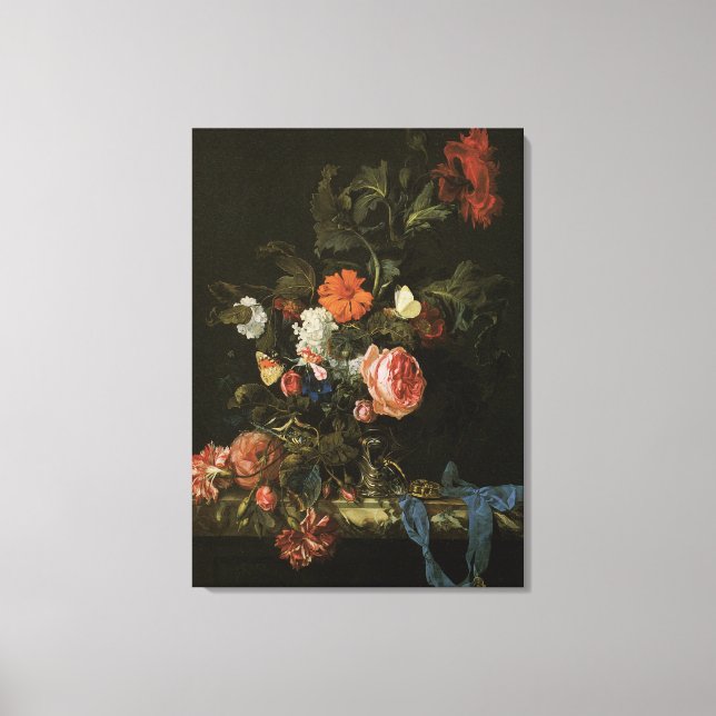 Toile Fleurs de nature morte Fleurs dans un vase, baroqu (Recto)