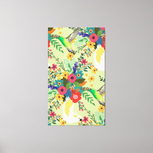 Toile Fleurs de perroquets tropicaux de la Jungle d'été