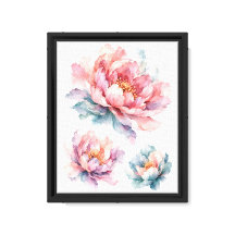 Fleurs de Pivoine à l'Aquarelle