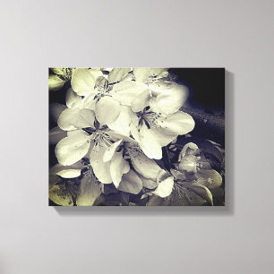 Toile Fleurs de pommier noir et blanc