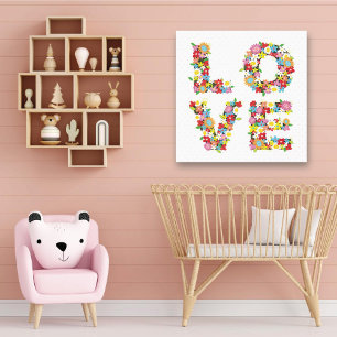 Toile Fleurs de printemps de l'AMOUR coloré Grossiste