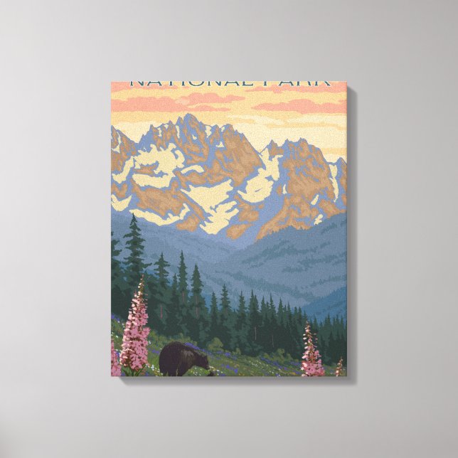 Toile Fleurs de printemps - Parc national des Glaciers,  (Recto)
