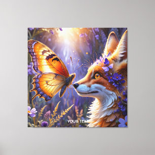 Toile Fleurs de renard à papillon mignonne Imaginaire