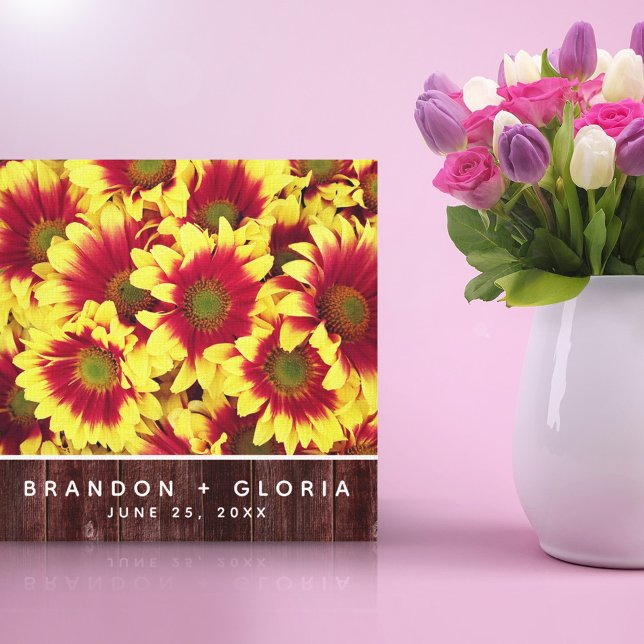 Toile Fleurs de soleil d'automne rustiques sur Mariage d (Créateur téléchargé)