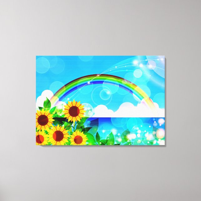 Toile Fleurs de soleil et arc-en-ciel (Recto)